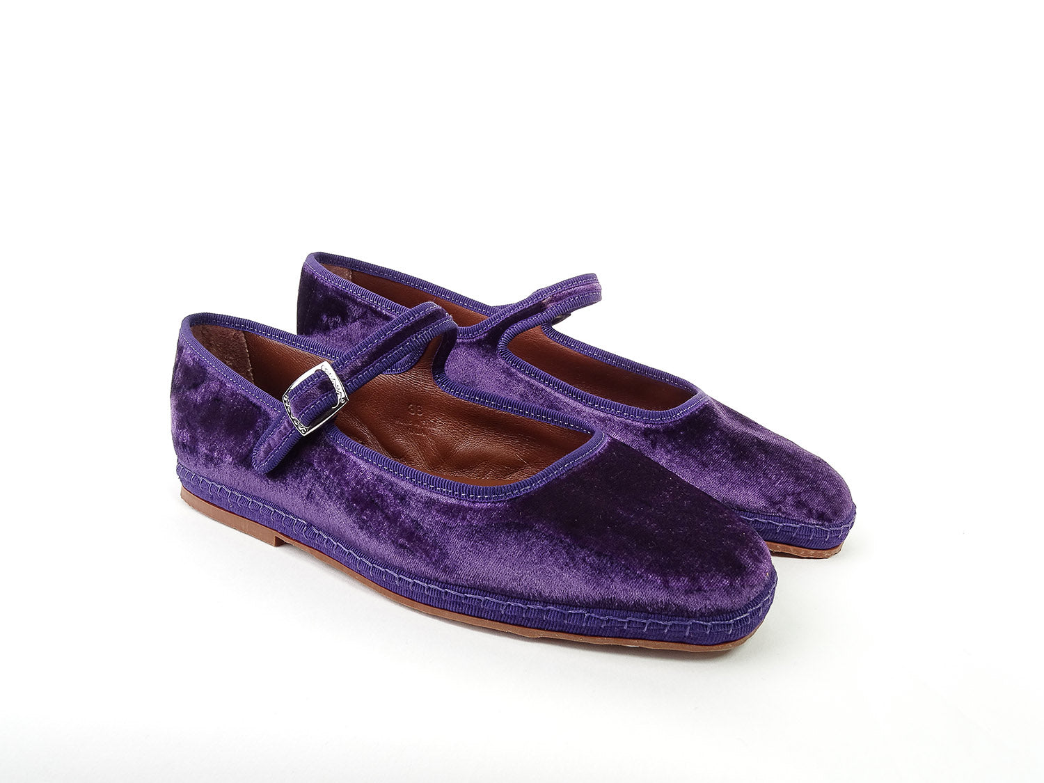Mary Jane in velluto, mulberry