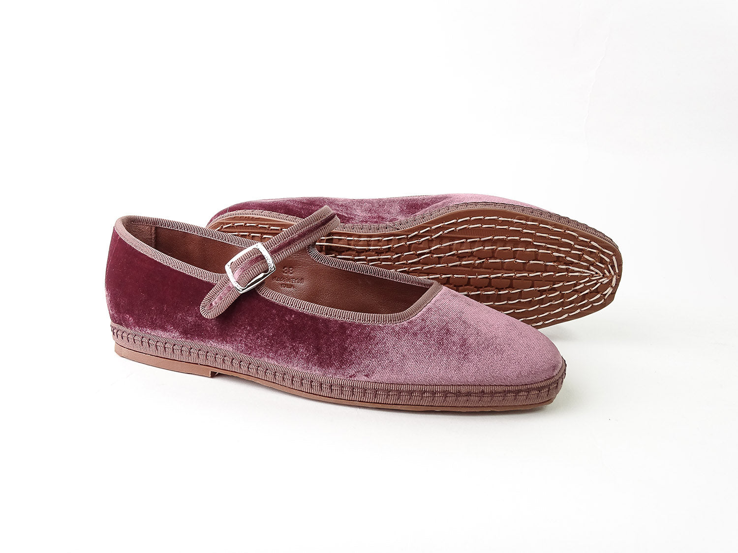 Mary Jane in velluto, rosewood