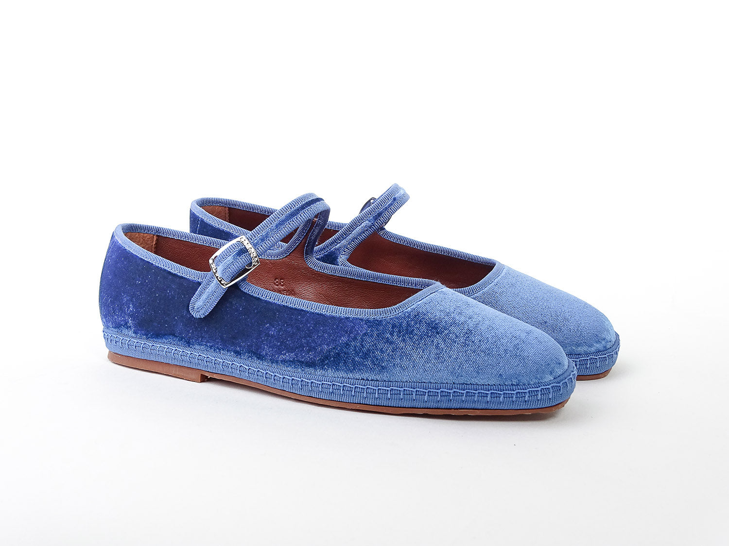 Mary Jane in velluto, sea mist