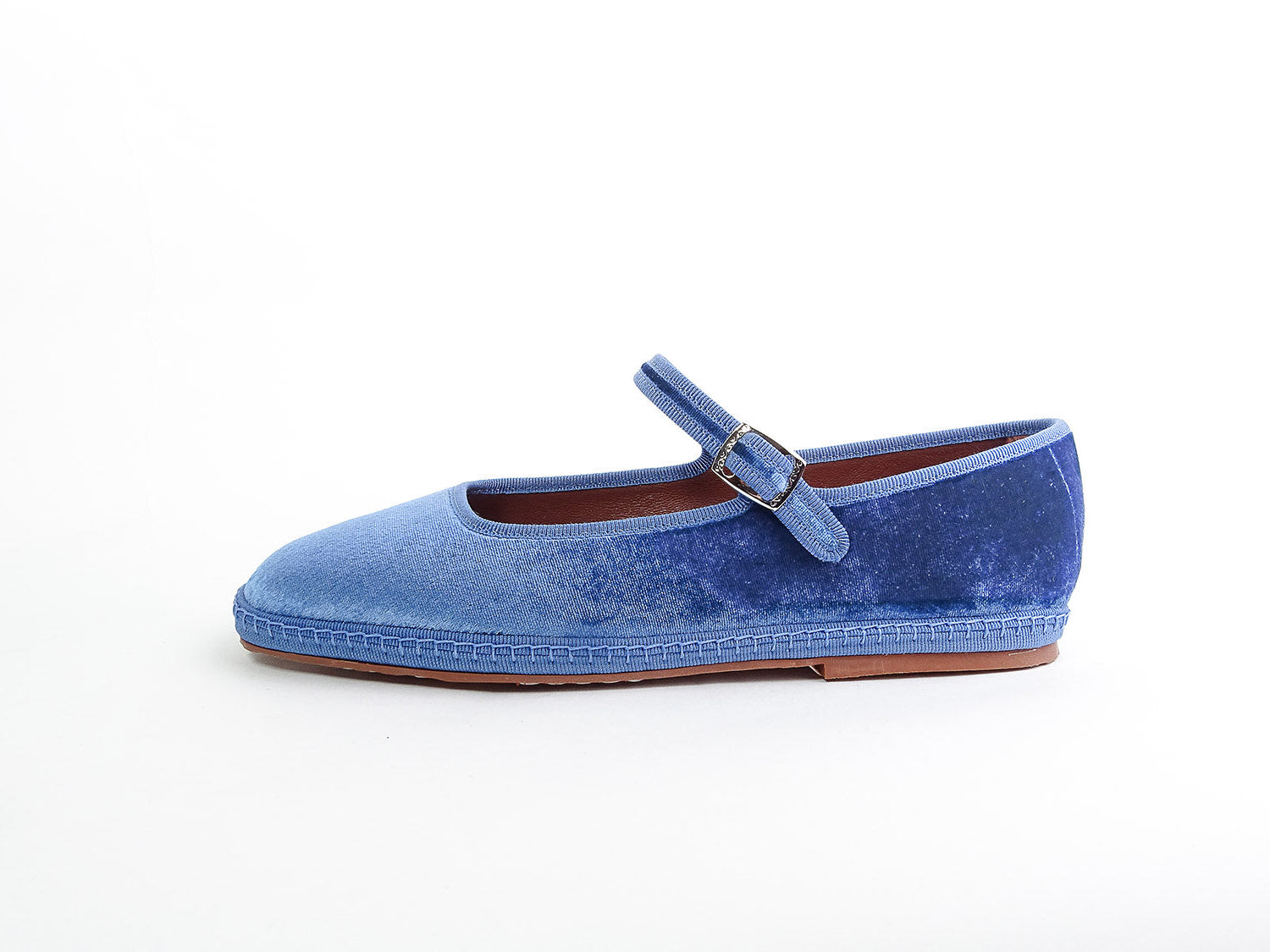 Mary Jane in velluto, sea mist