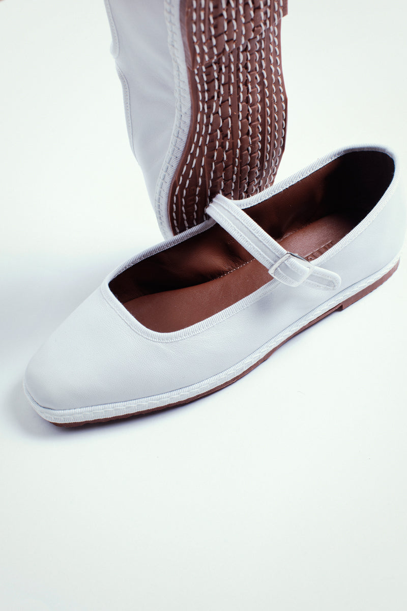 Mary Jane in pelle, bianco - miez