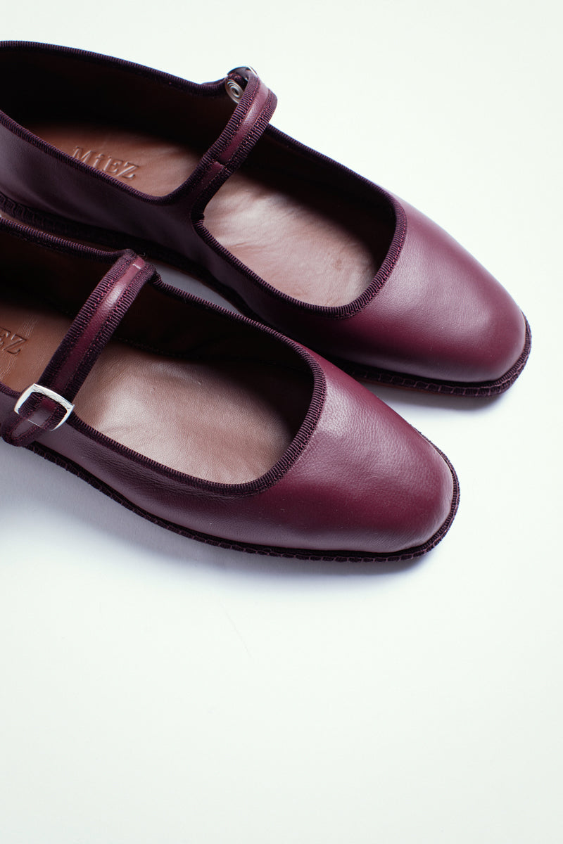 Mary Jane in pelle, burgundi - miez
