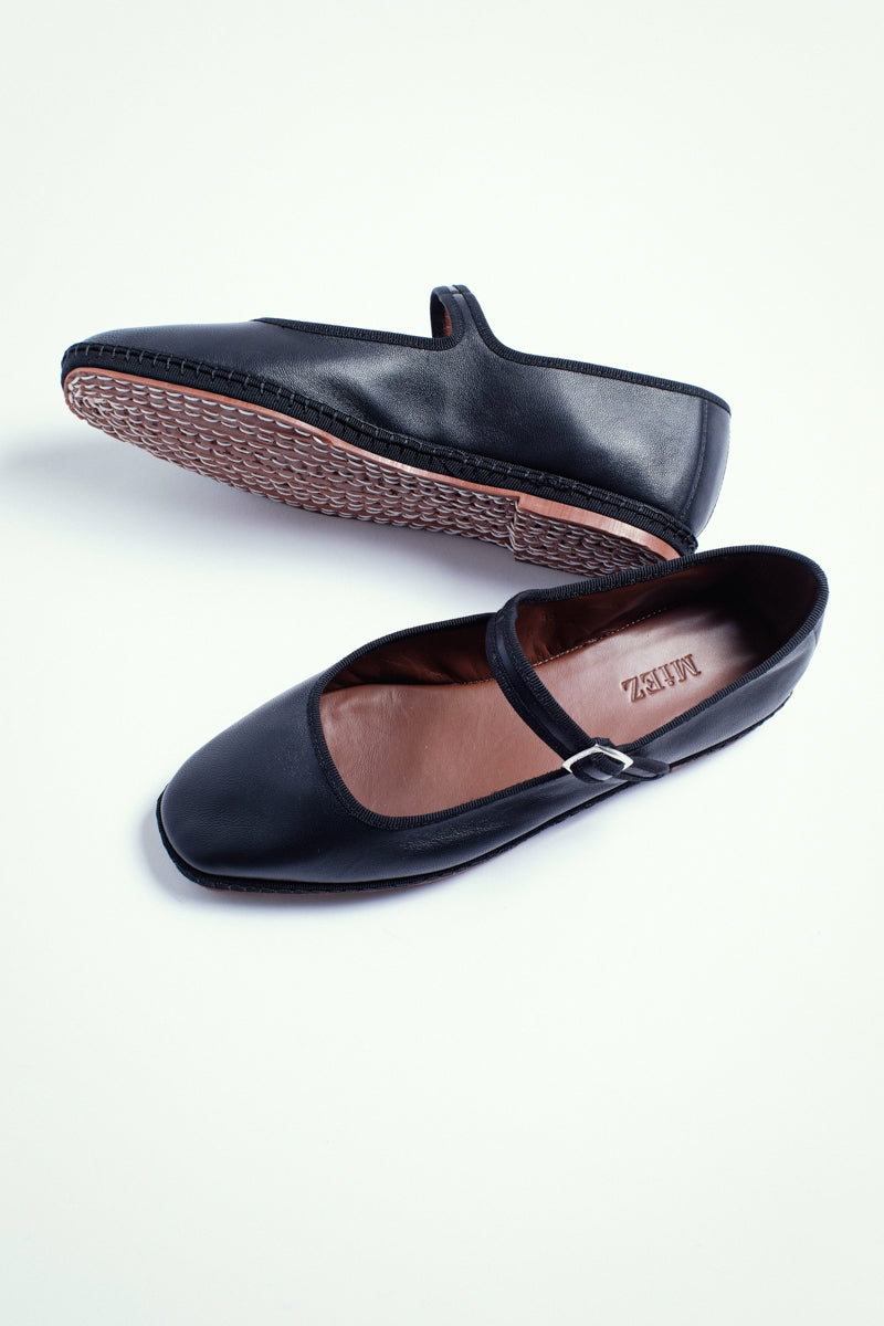 Mary Jane in pelle, nero - miez