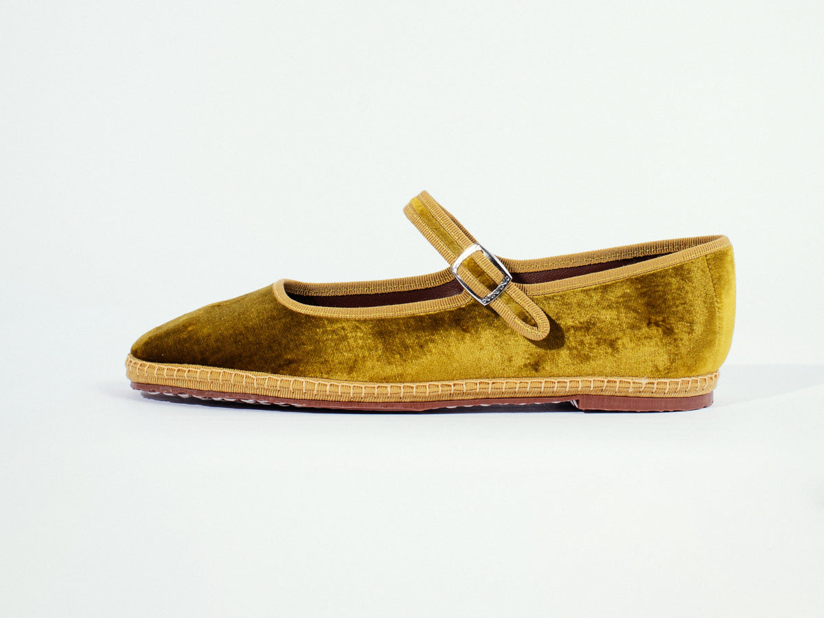 Mary Jane in velluto, chestnut - miez