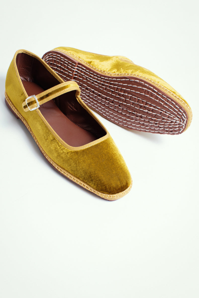 Mary Jane in velluto, chestnut - miez