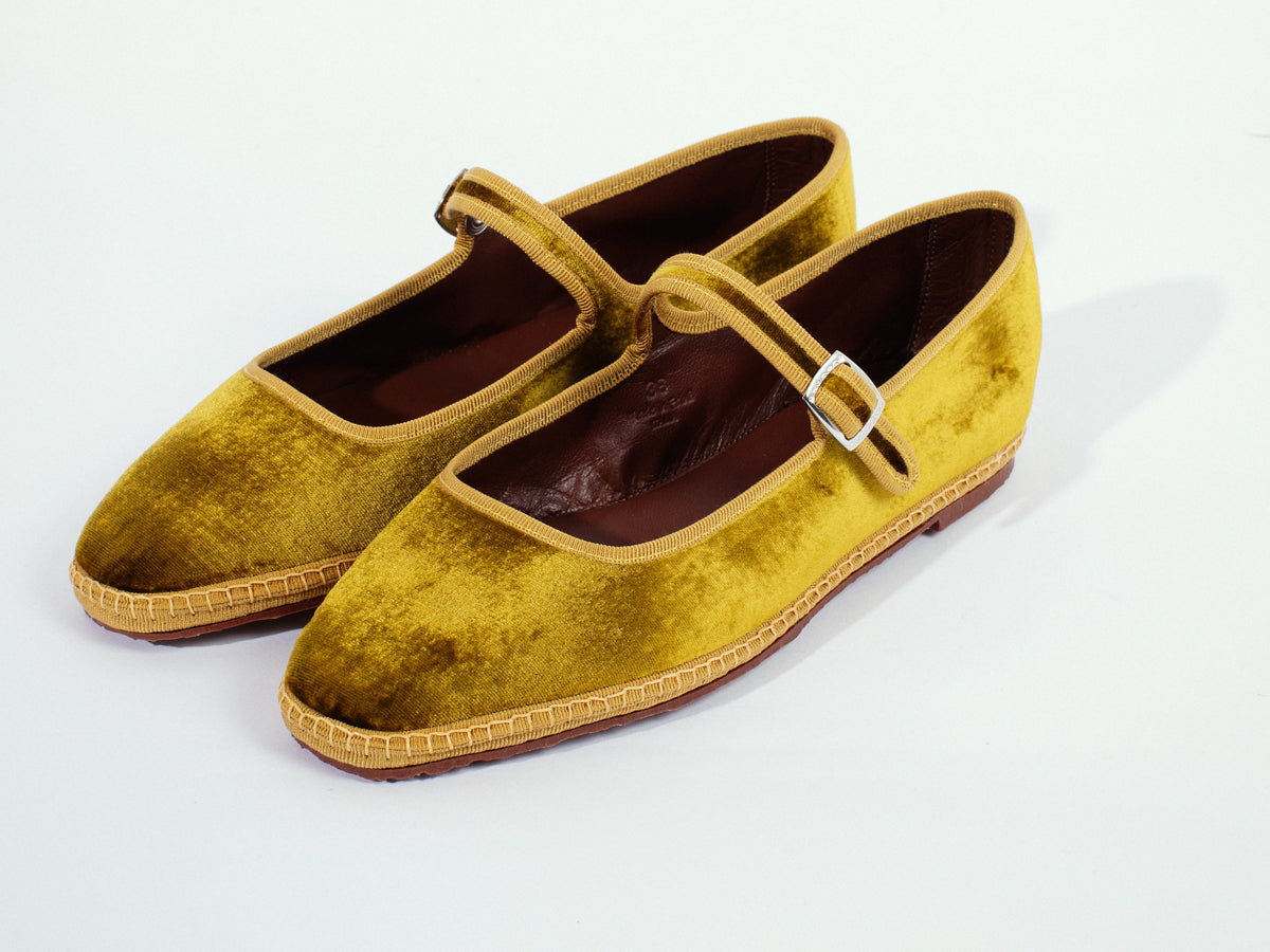 Mary Jane in velluto, chestnut - miez