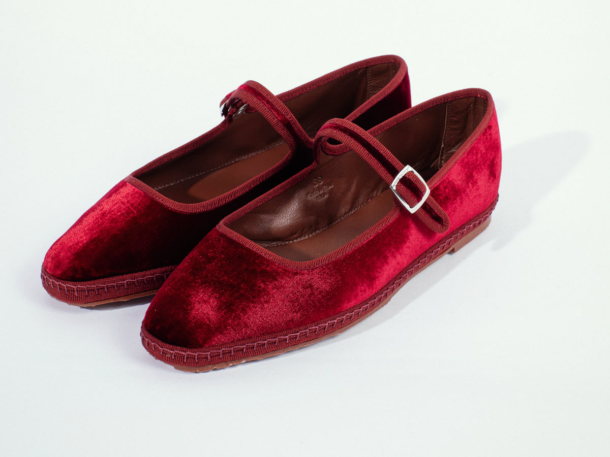 Mary Jane in velluto, deep red - miez
