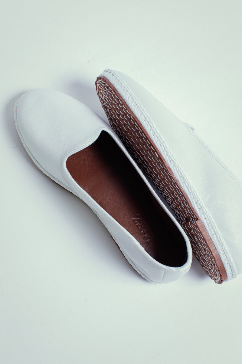 Friulana in pelle, bianco - miez