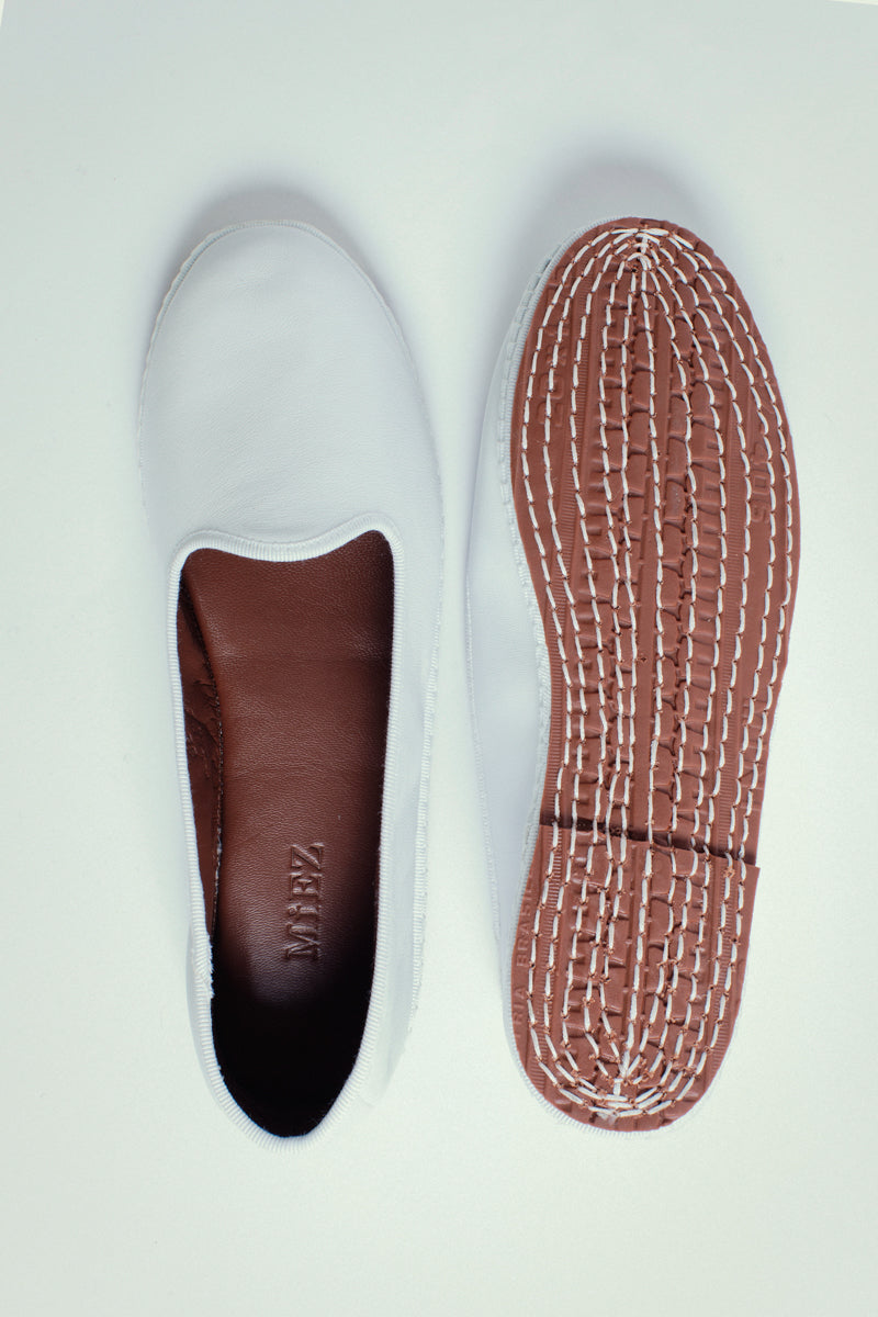 Friulana in pelle, bianco - miez