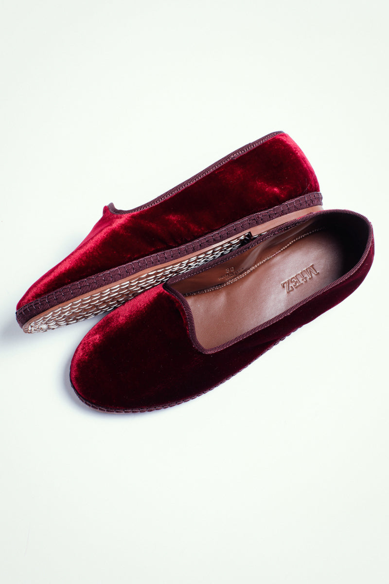 Friulana in velluto, deep red - miez