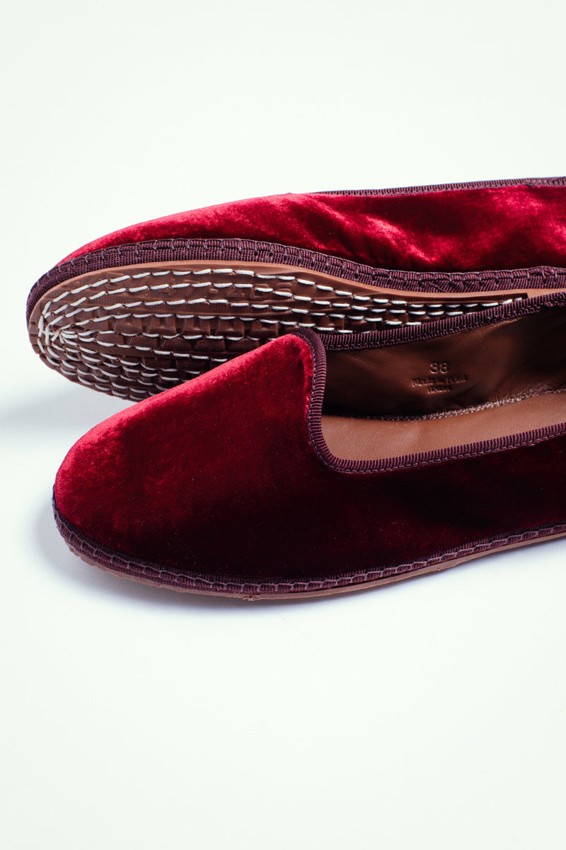 Friulana in velluto, deep red - miez