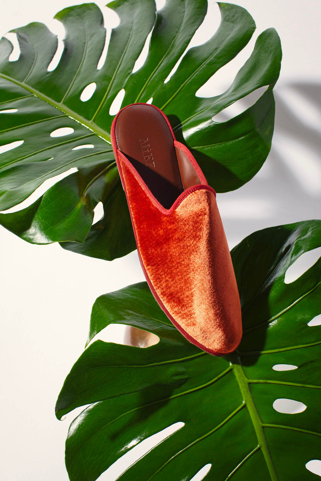 Sabot in velluto, burnt orange