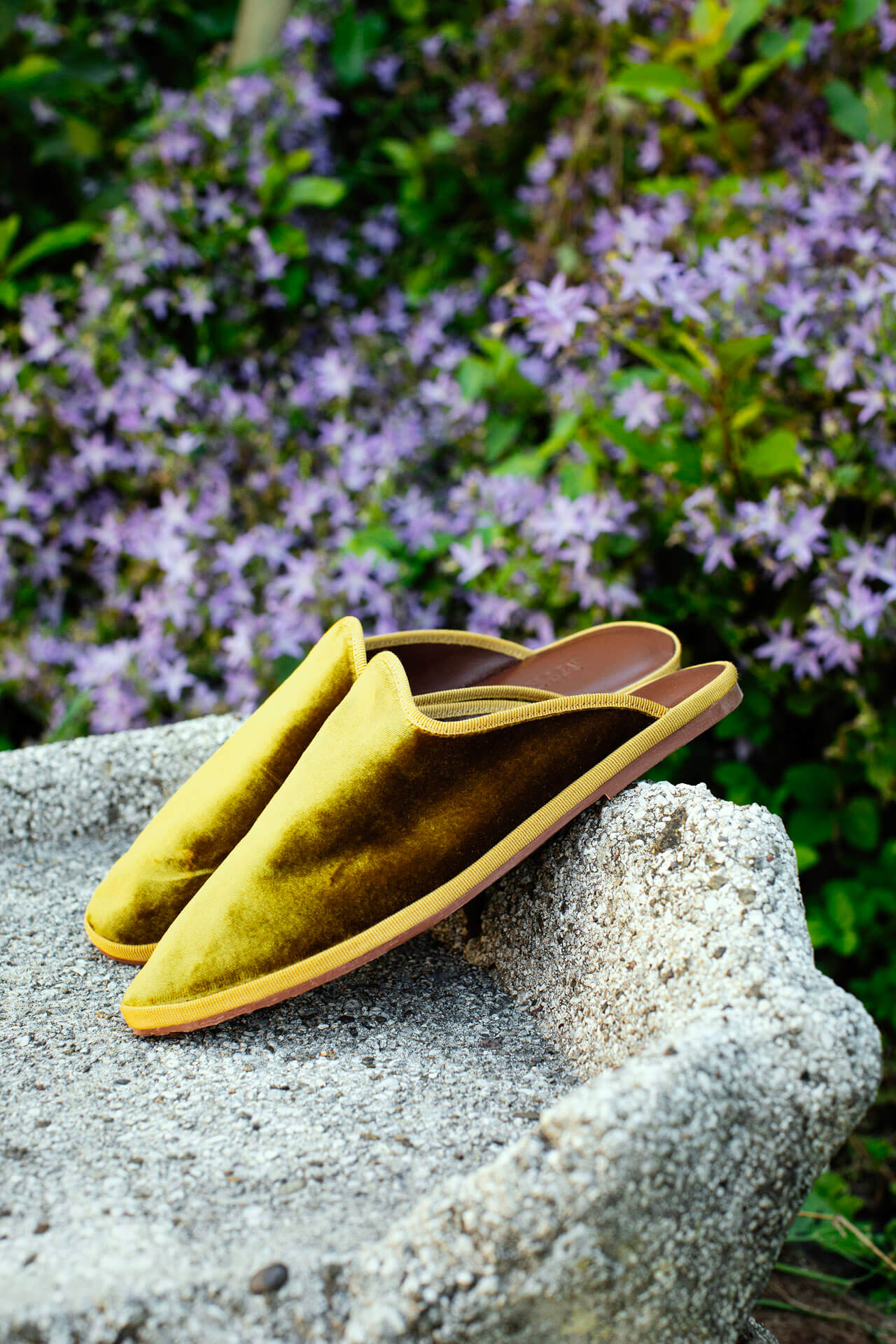 Sabot in velluto, chestnut