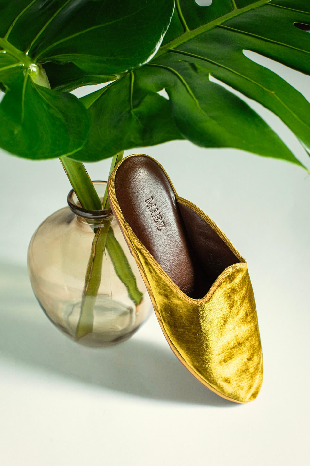 Sabot in velluto, chestnut