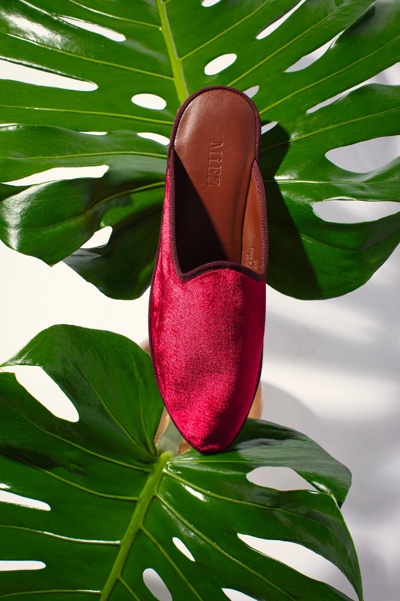 Sabot in velluto, deep red