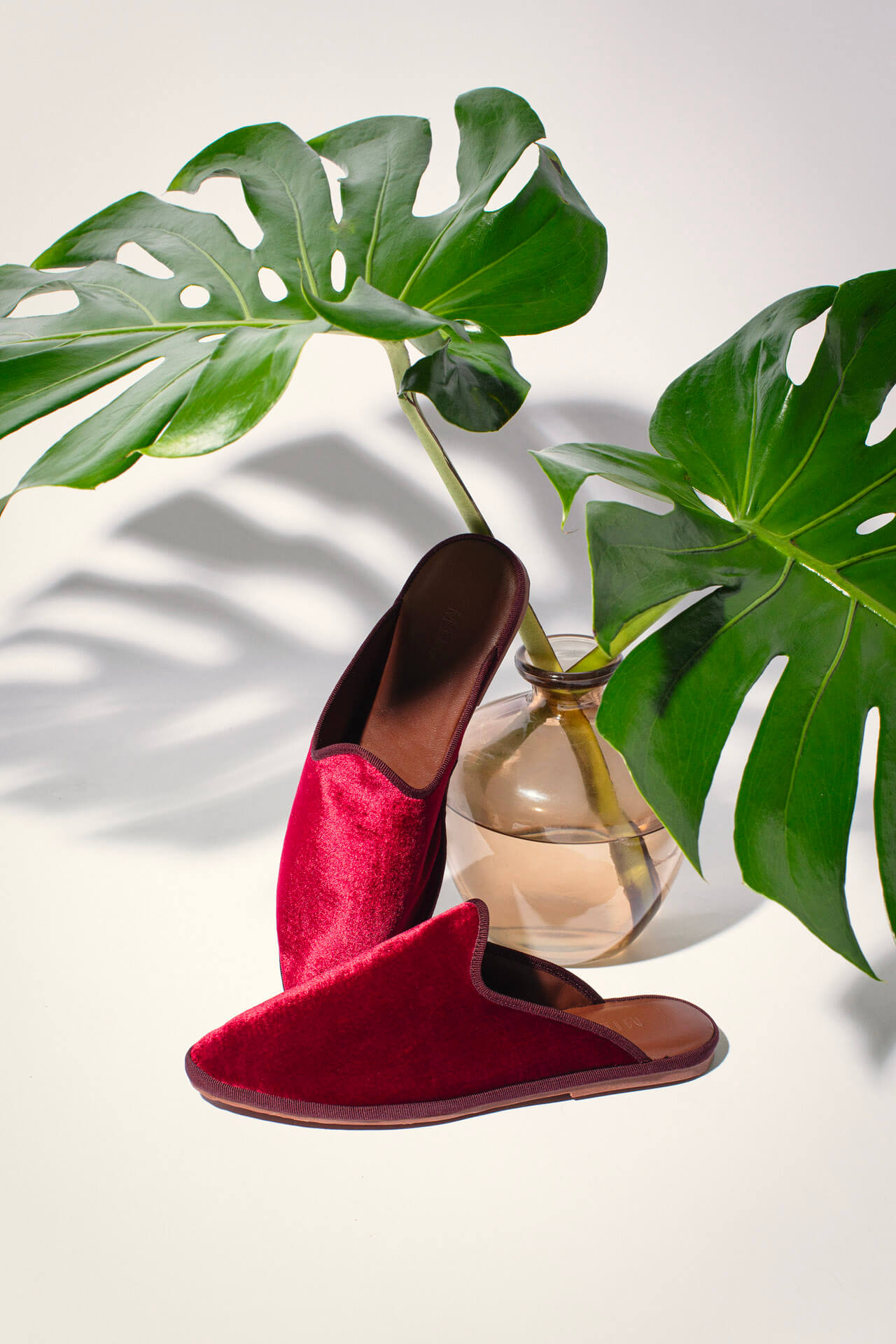 Sabot in velluto, deep red