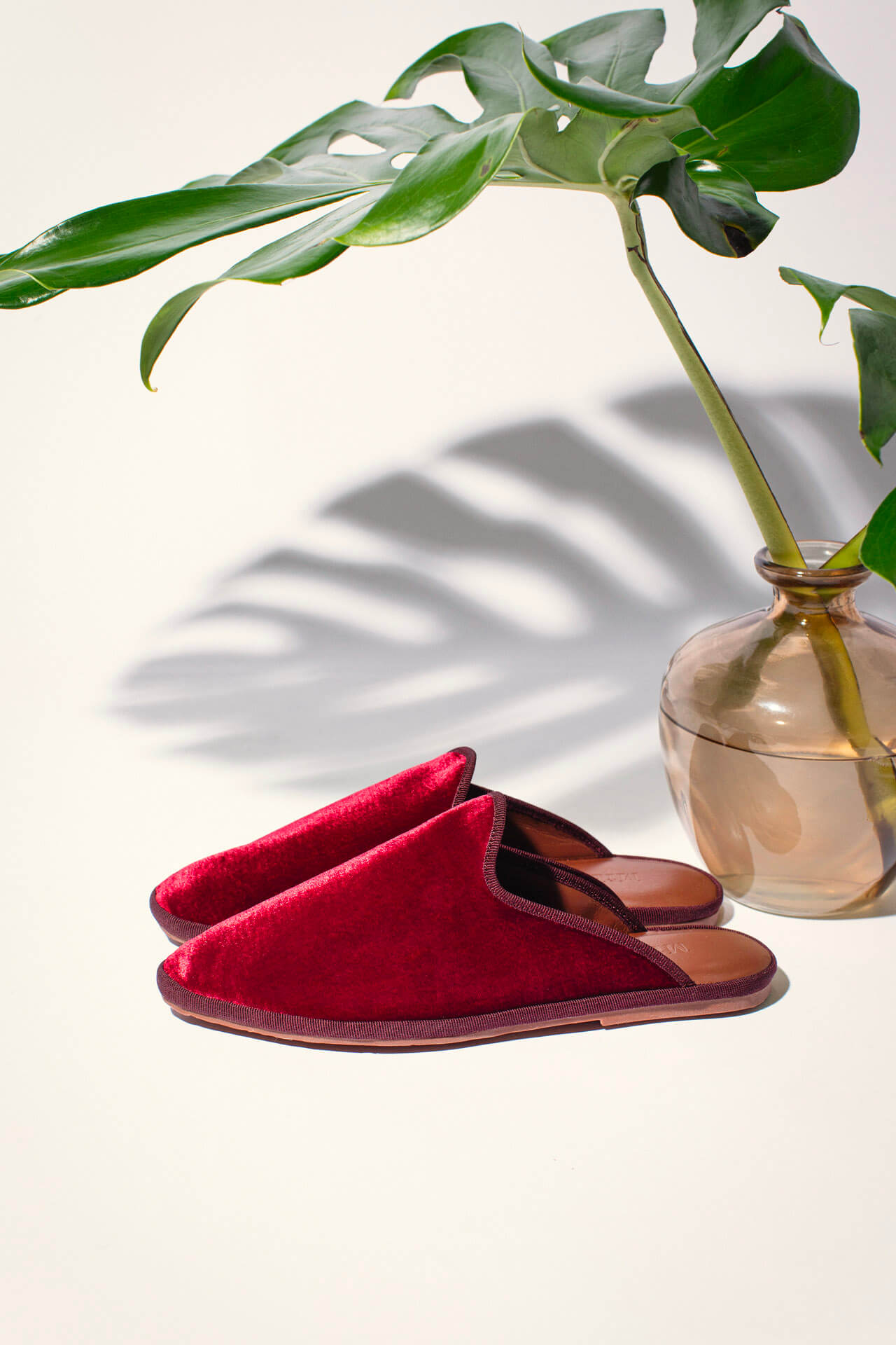 Sabot in velluto, deep red
