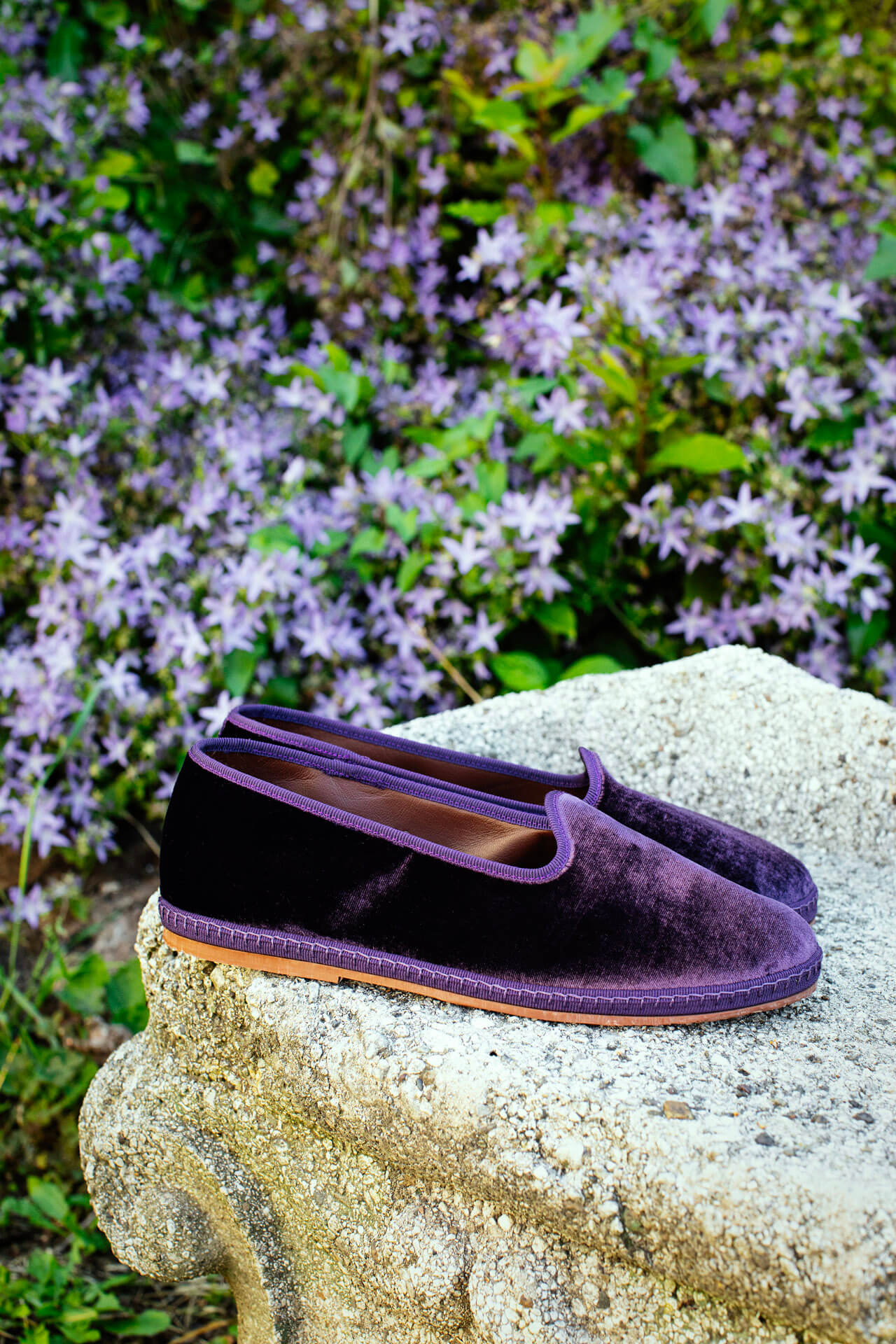 Sabot in velluto, mulberry