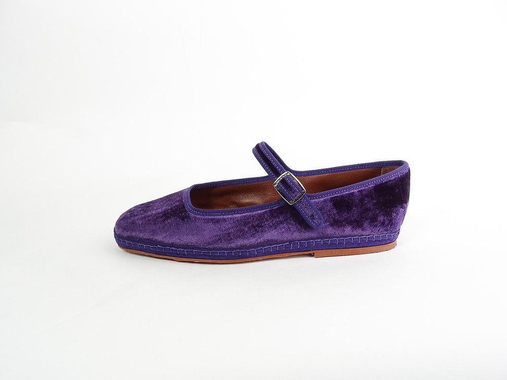 Mary Jane, silk velvet mulberry