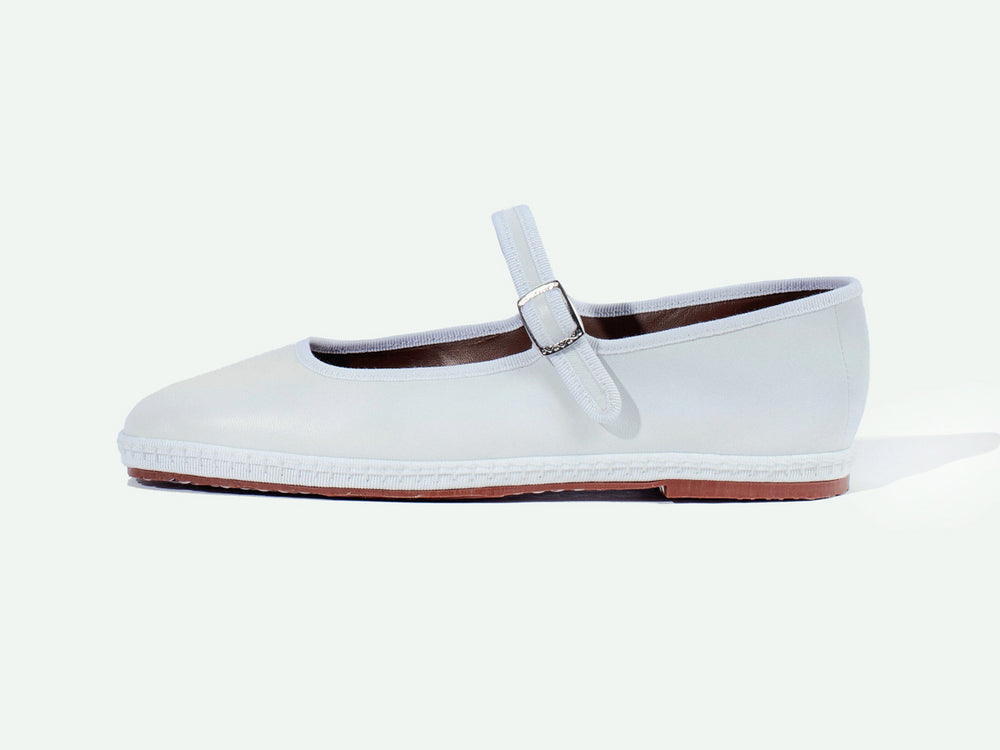 Mary Jane in pelle, bianco