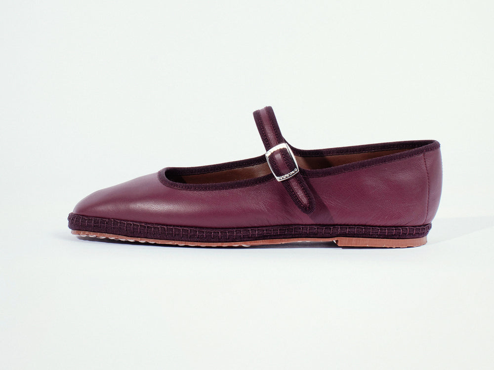 Mary Jane in pelle, burgundi
