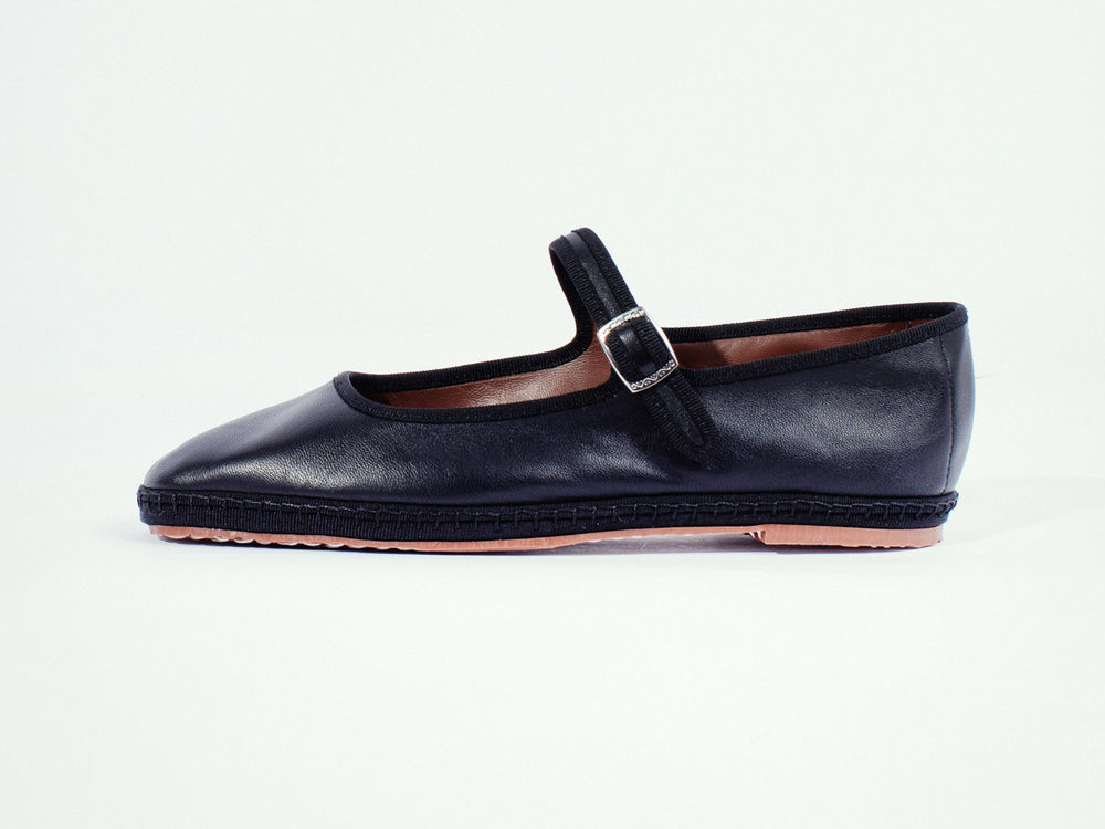 Mary Jane in pelle, nero