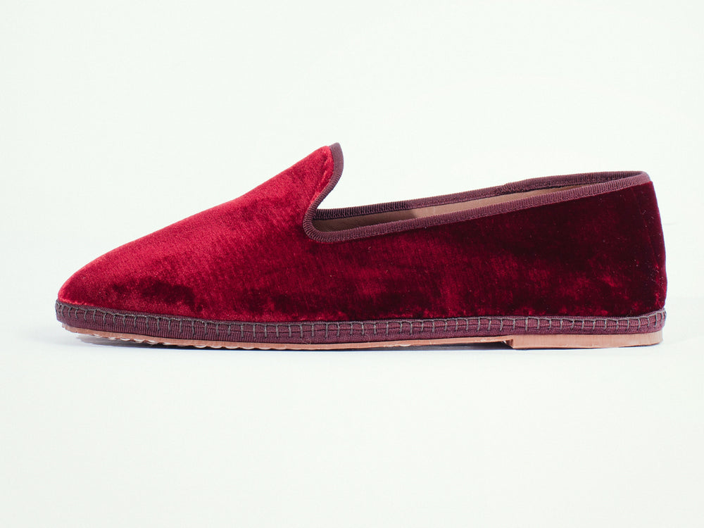 Friulana da uomo in velluto, deep red