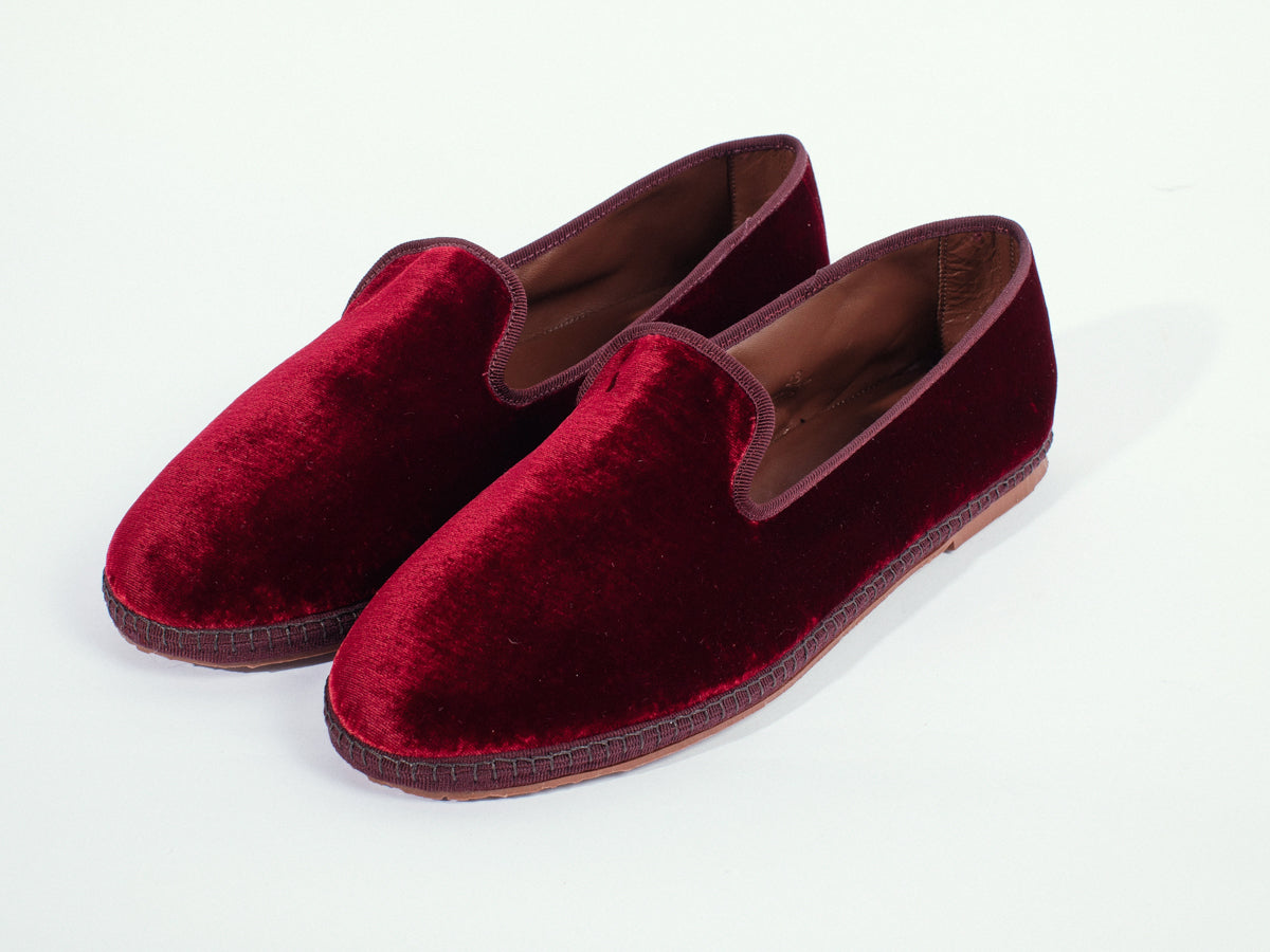 Friulana da uomo in velluto, deep red - miez