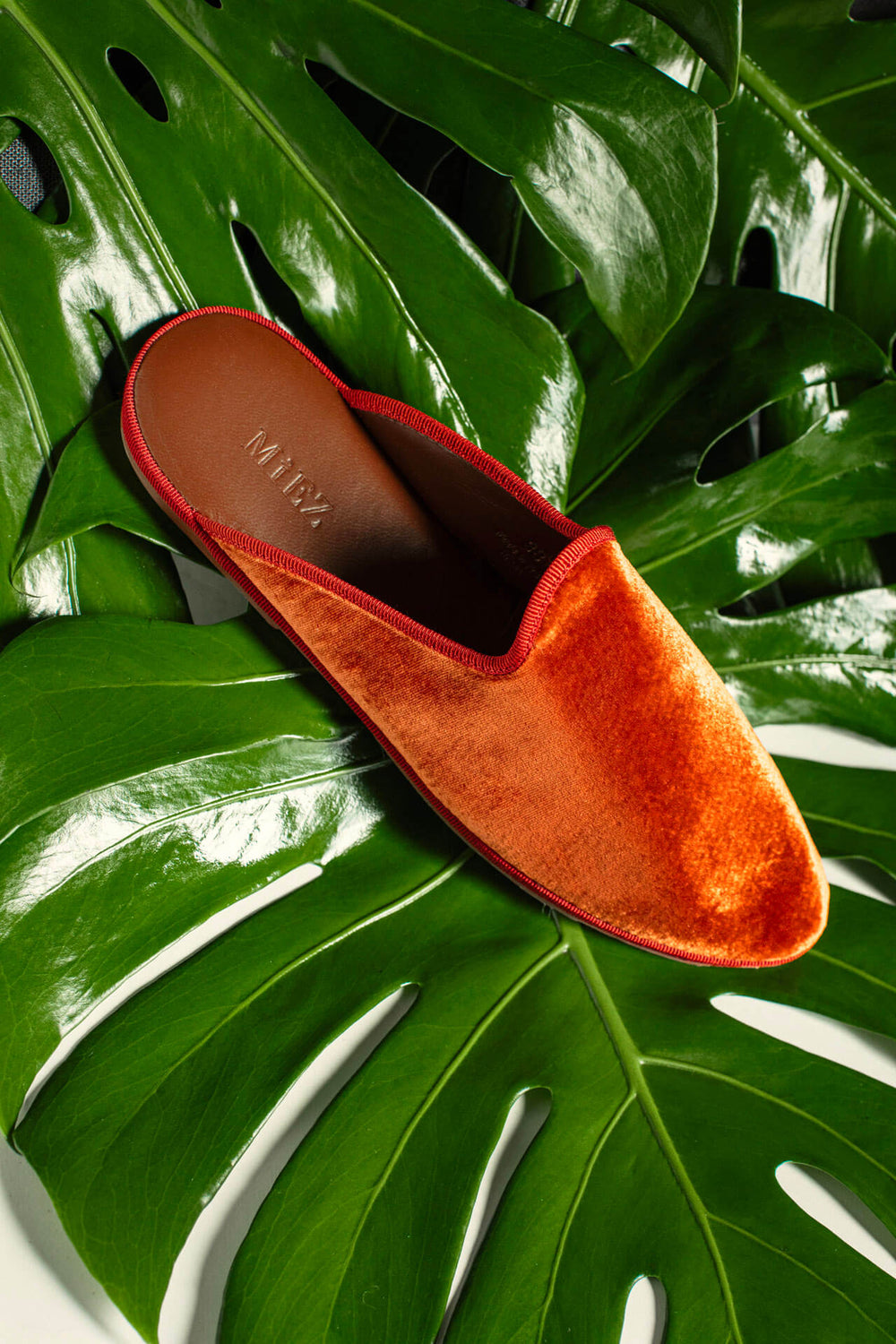 Sabot in velluto, burnt orange