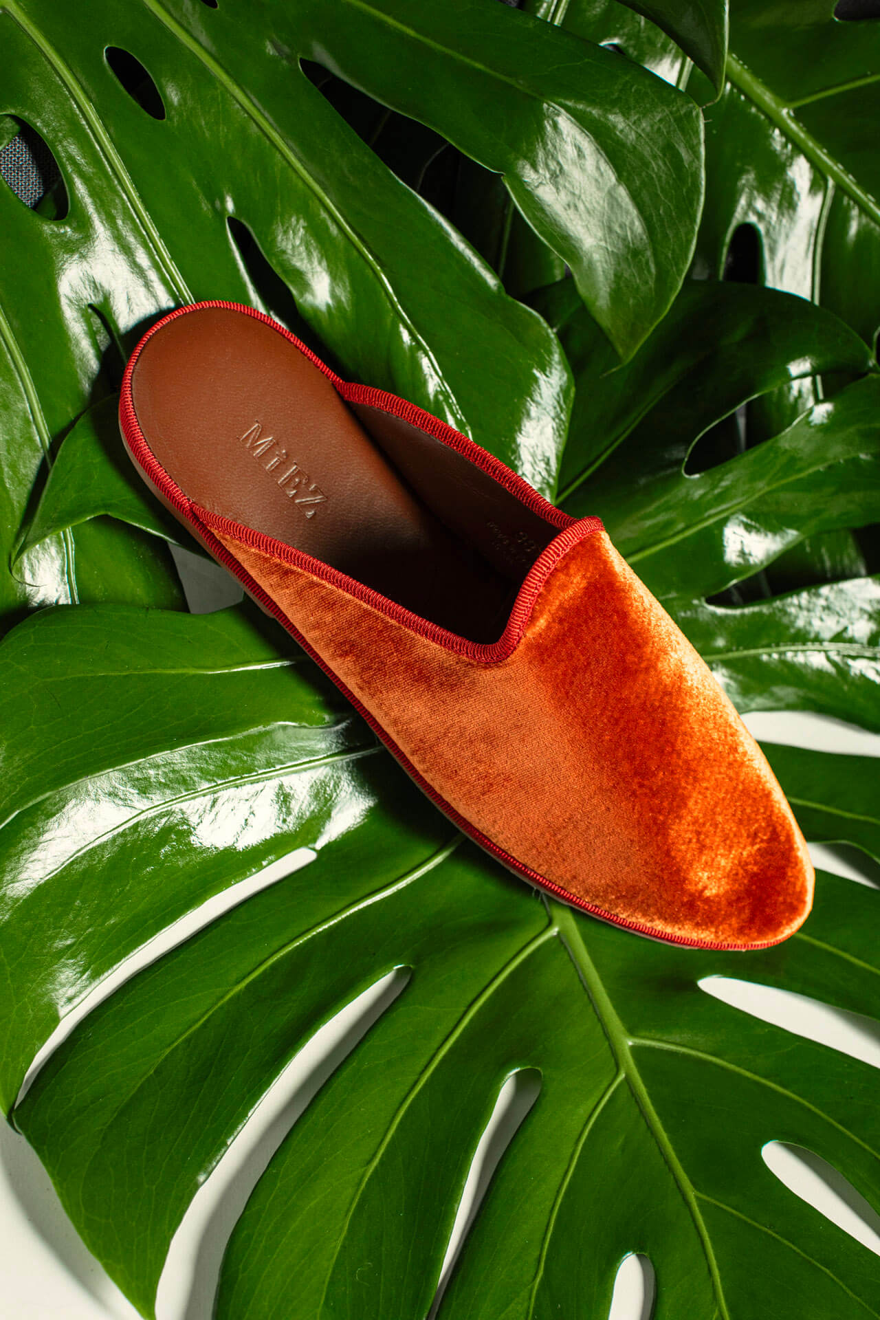 Sabot in velluto, burnt orange