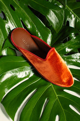 Sabot in velluto, burnt orange