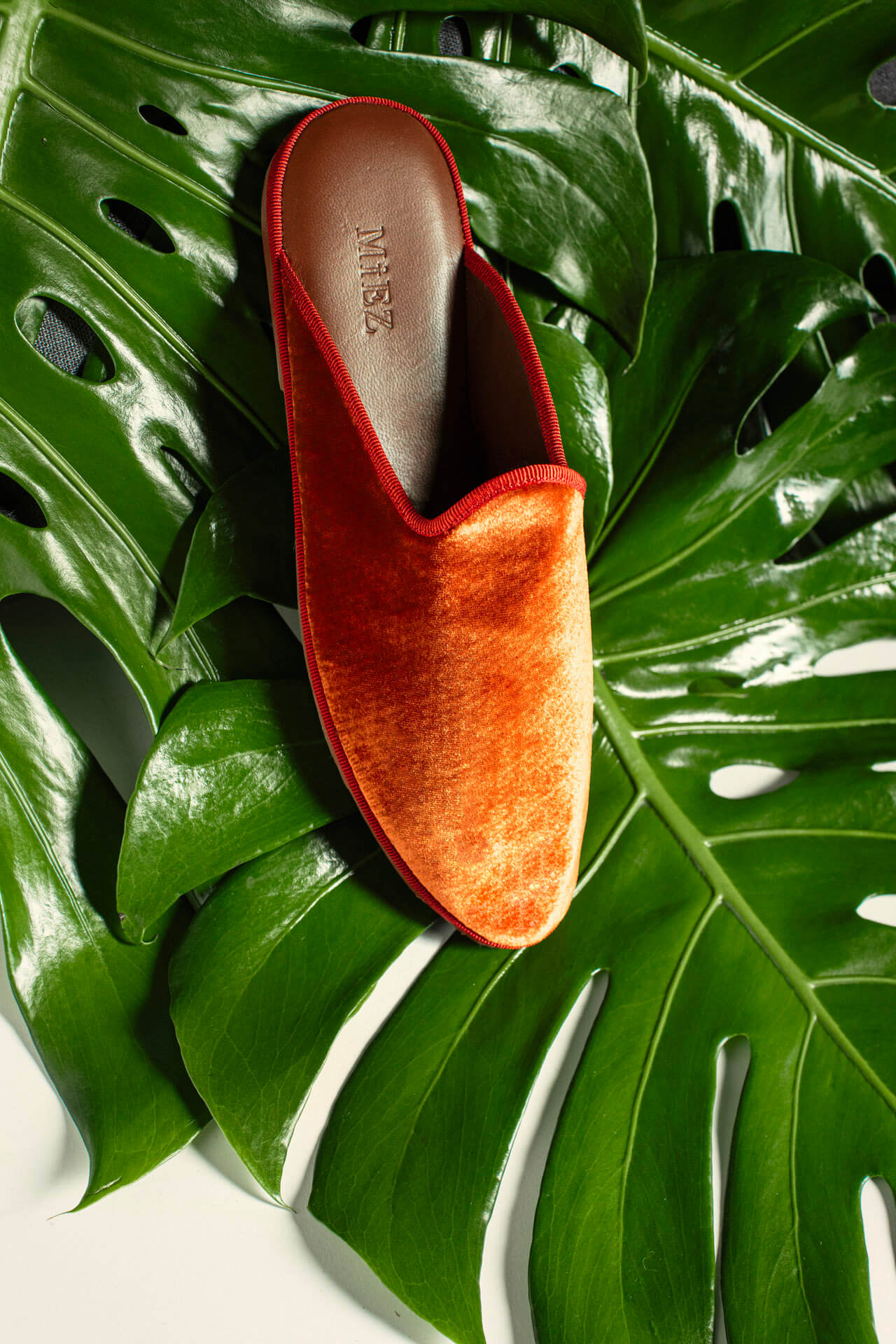 Sabot in velluto, burnt orange