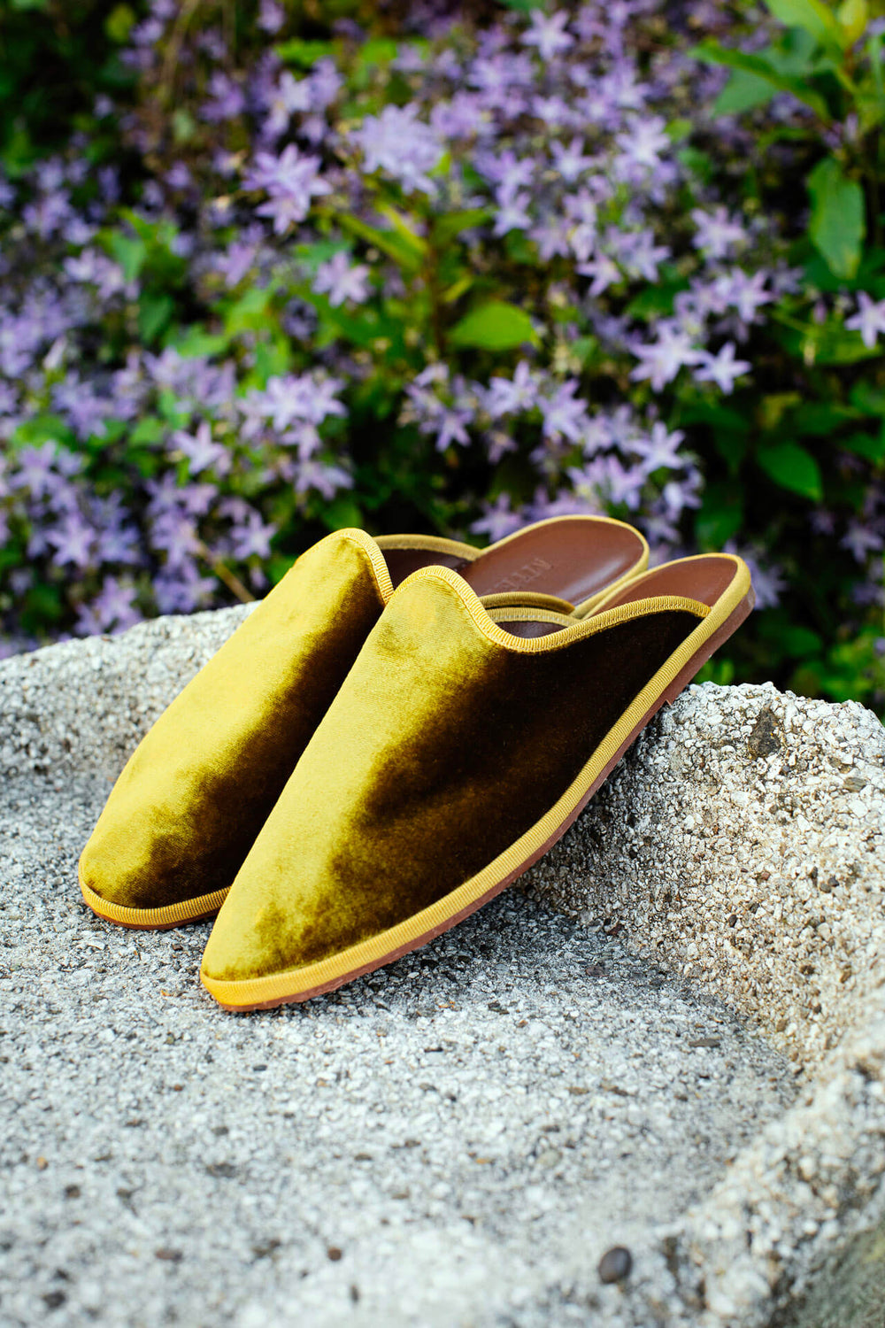 Sabot in velluto, chestnut