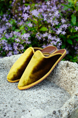 Sabot in velluto, chestnut