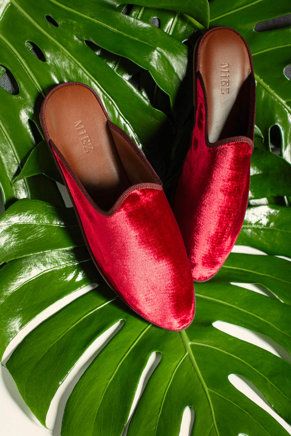 Sabot in velluto, deep red