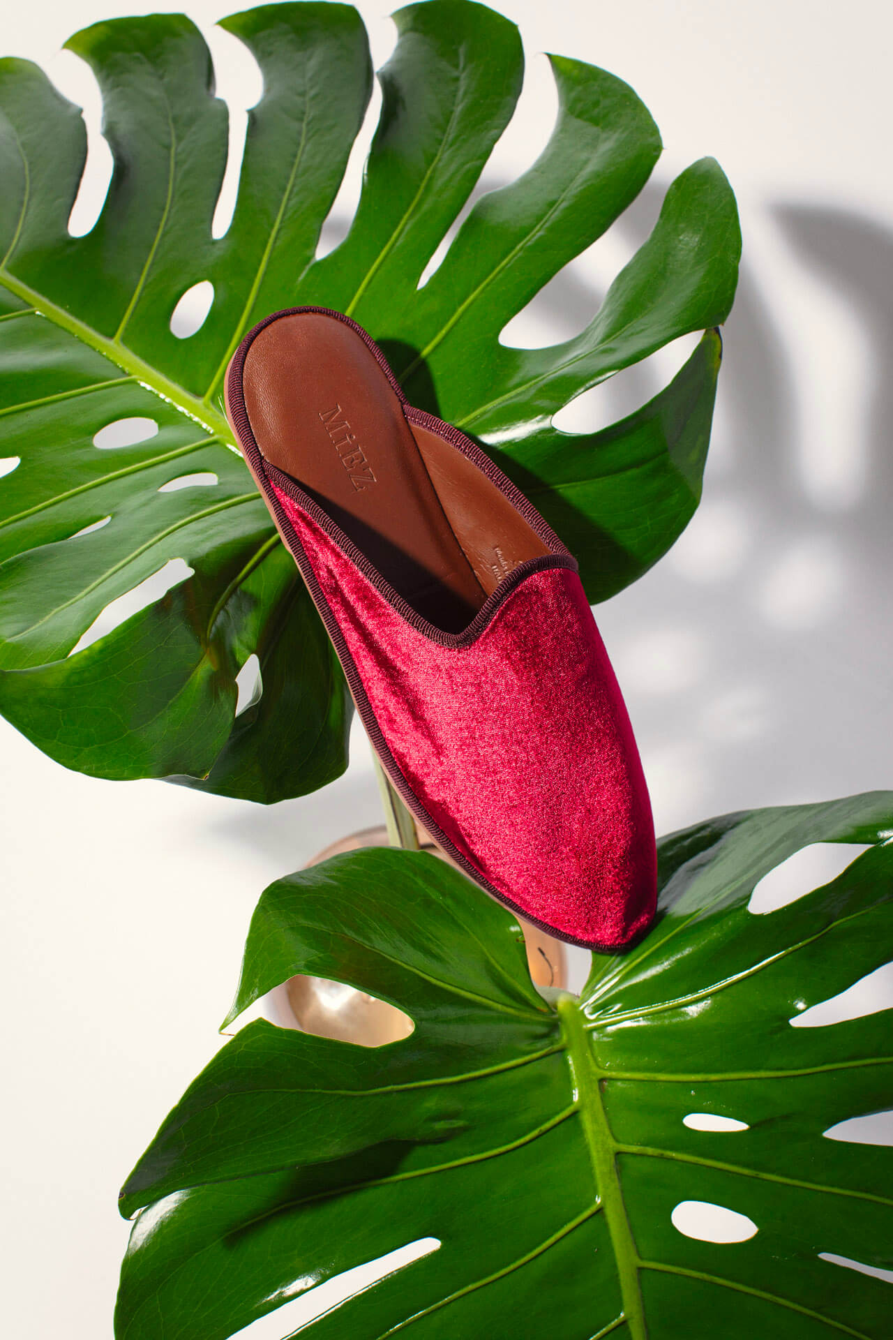 Sabot in velluto, deep red