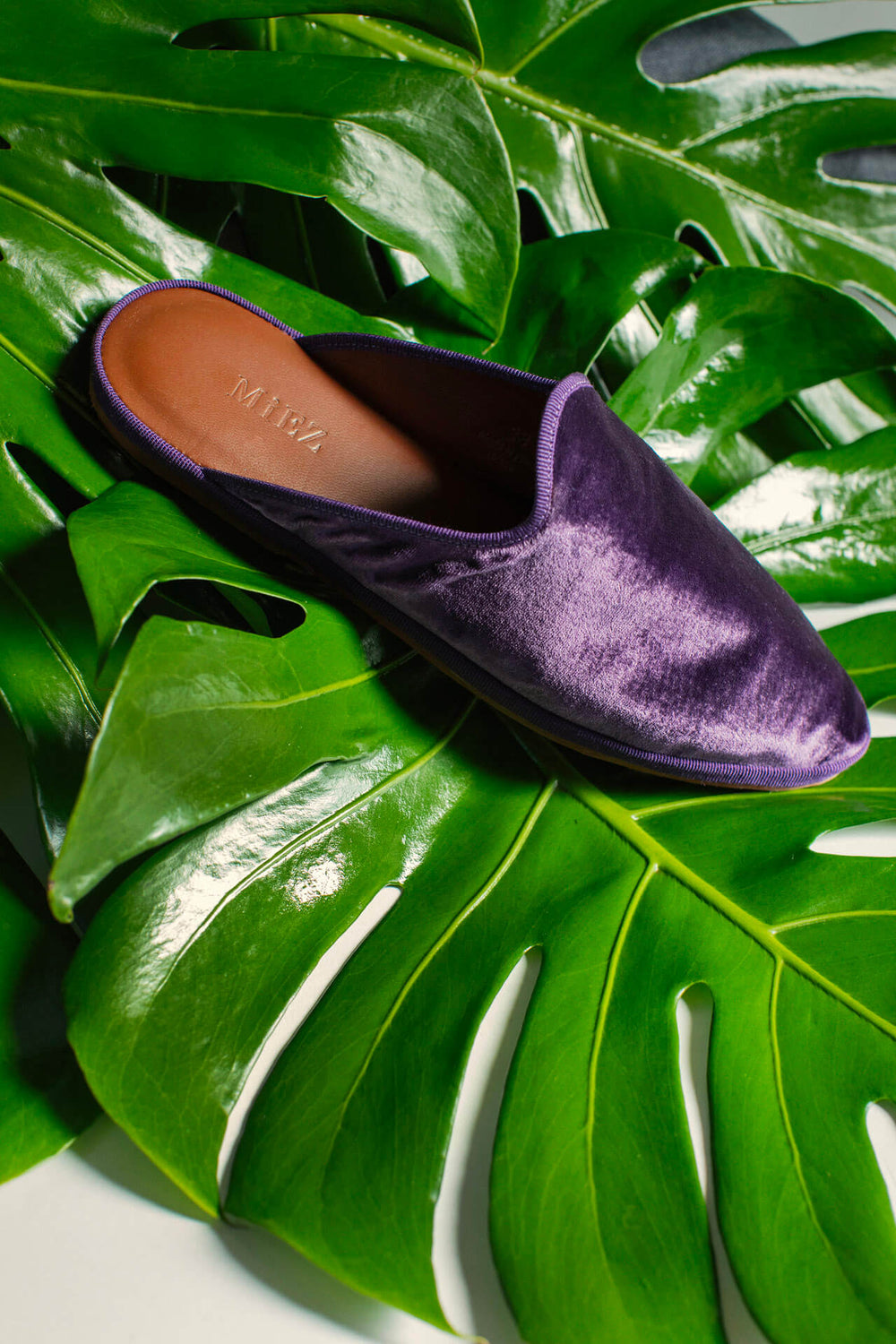 Sabot in velluto, mulberry