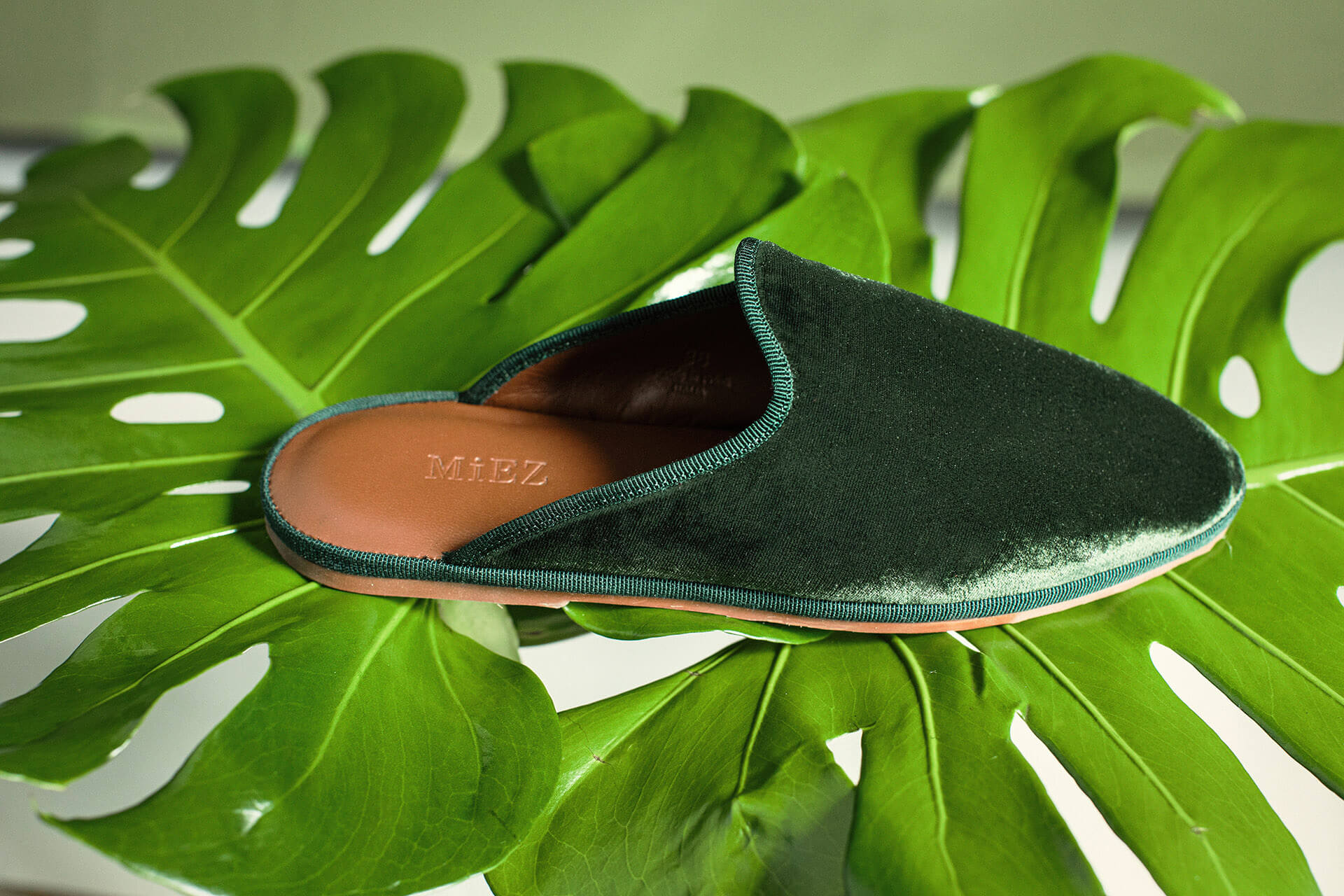 Sabot in velluto, olive