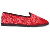 Friulane modello Cloe Velluto Fiori donna rosso corallo Made in Friuli | Miez
